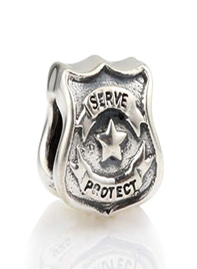 ARTCHARM Shield Charm 925 Sterling Silver To Serve and Protect Charm European Style Bead Charm - Image 1
